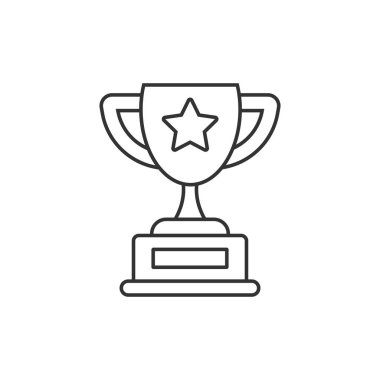 Trophy cup icon in flat style. Goblet prize vector illustration on isolated background. Award sign business concept.