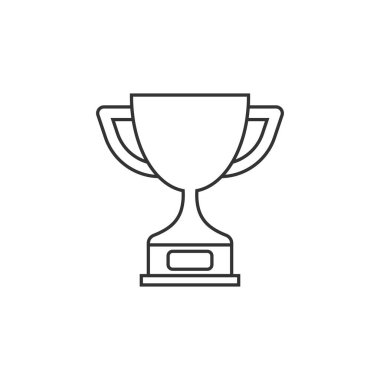 Trophy cup icon in flat style. Goblet prize vector illustration on isolated background. Award sign business concept.