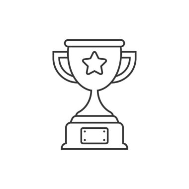 Trophy cup icon in flat style. Goblet prize vector illustration on isolated background. Award sign business concept.