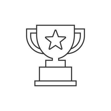 Trophy cup icon in flat style. Goblet prize vector illustration on isolated background. Award sign business concept.