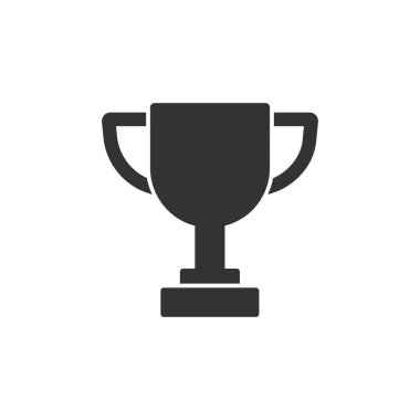 Trophy cup icon in flat style. Goblet prize vector illustration on isolated background. Award sign business concept.