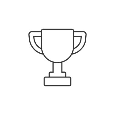 Trophy cup icon in flat style. Goblet prize vector illustration on isolated background. Award sign business concept.