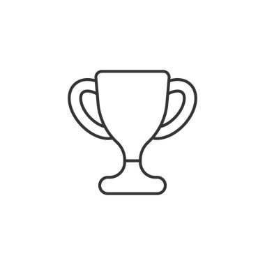 Trophy cup icon in flat style. Goblet prize vector illustration on isolated background. Award sign business concept.