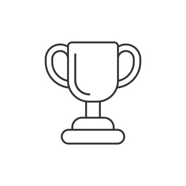 Trophy cup icon in flat style. Goblet prize vector illustration on isolated background. Award sign business concept.