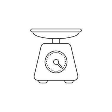 Bathroom weight scale icon in flat style. Mass measurement vector illustration on isolated background. Overweight sign business concept.