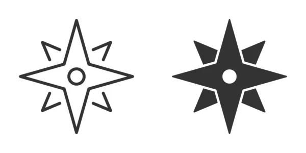 Kompass Ikone Flachen Stil Vektordarstellung Von Navigationsgeräten Auf Weißem Isoliertem — Stockvektor