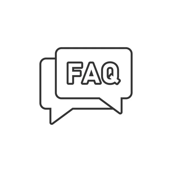 Faq Speech Bubble Icon Flat Style Question Vector Illustration White — Stock Vector