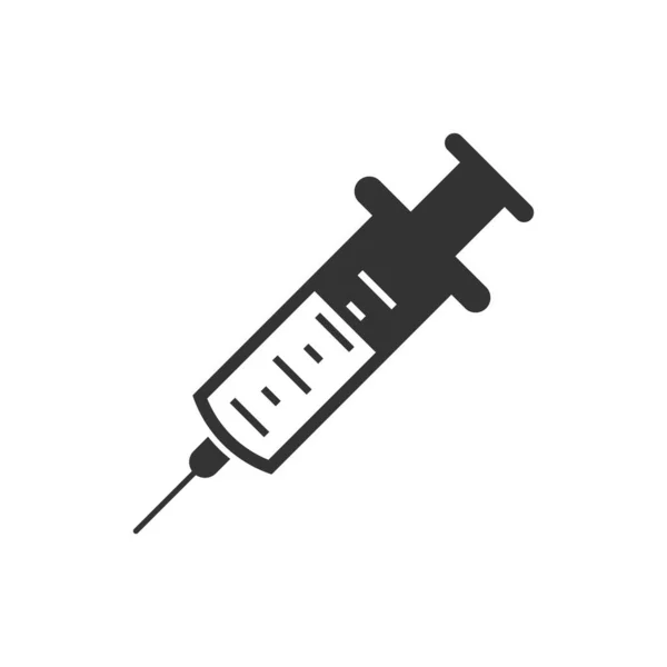 Icono Jeringa Estilo Plano Vacuna Contra Coronavirus Inyecta Ilustración Vectorial — Archivo Imágenes Vectoriales