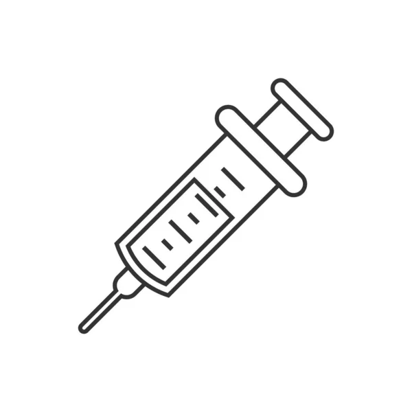 Icône Seringue Style Plat Vaccin Contre Coronavirus Injecte Une Illustration — Image vectorielle