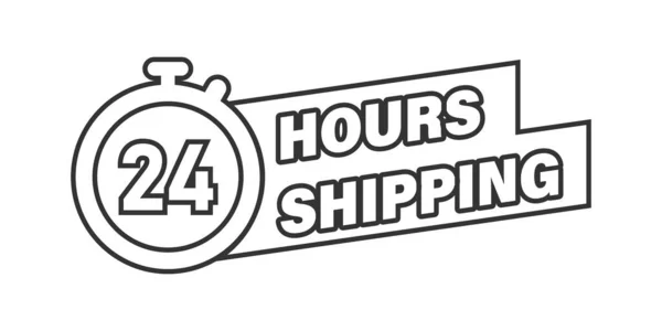 Shipping Hours Icon Flat Style Delivery Countdown Vector Illustration Isolated — Stock Vector