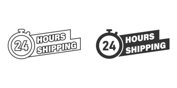 Shipping Hours Icon Flat Style Delivery Countdown Vector Illustration Isolated — Stock Vector