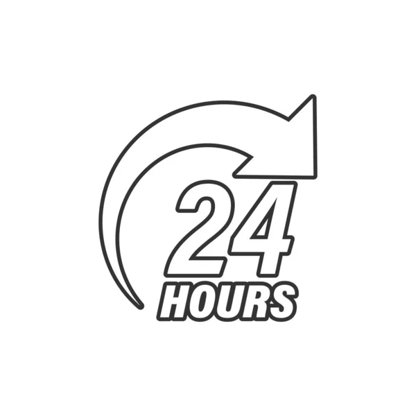 Hours Service Icon Flat Style All Day Business Service Vector — стоковый вектор