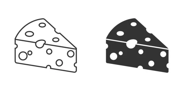 Cheese Slice Icon Flat Style Milk Food Vector Illustration Isolated — Vettoriale Stock