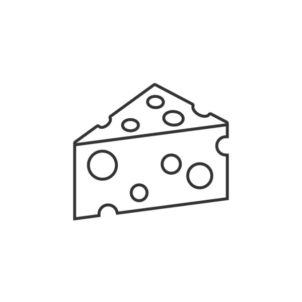 Значок Кусочка Сыра Плоском Стиле Векторная Иллюстрация Молочных Продуктов Изолированном — стоковый вектор