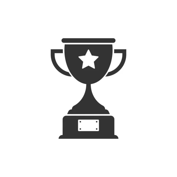 Trophy Cup Icon Flat Style Goblet Prize Vector Illustration Isolated — Stok Vektör