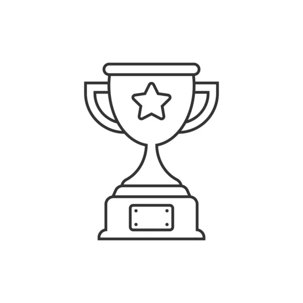 Trophy Cup Icon Flat Style Goblet Prize Vector Illustration Isolated —  Vetores de Stock