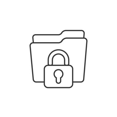 Dizin izin izin simgesini düz bir şekilde gösterir. İzole edilmiş arkaplanda belge erişimi vektör illüstrasyonu. Gizli arşiv imza işi konsepti.