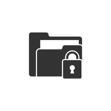 Dizin izin izin simgesini düz bir şekilde gösterir. İzole edilmiş arkaplanda belge erişimi vektör illüstrasyonu. Gizli arşiv imza işi konsepti.