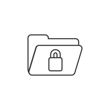 Dizin izin izin simgesini düz bir şekilde gösterir. İzole edilmiş arkaplanda belge erişimi vektör illüstrasyonu. Gizli arşiv imza işi konsepti.