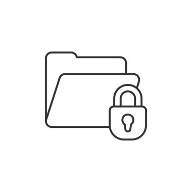 Dizin izin izin simgesini düz bir şekilde gösterir. İzole edilmiş arkaplanda belge erişimi vektör illüstrasyonu. Gizli arşiv imza işi konsepti.