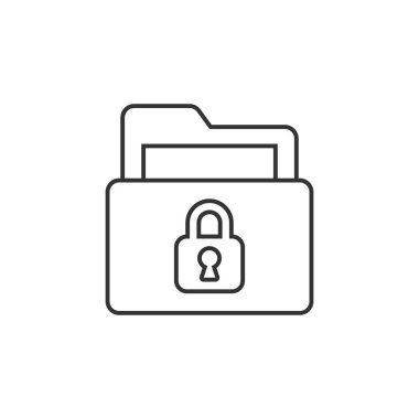 Dizin izin izin simgesini düz bir şekilde gösterir. İzole edilmiş arkaplanda belge erişimi vektör illüstrasyonu. Gizli arşiv imza işi konsepti.