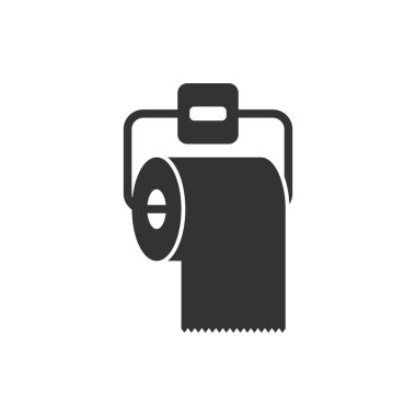 Tuvalet kağıdı simgesi düz stil. İzole edilmiş arka planda temiz vektör çizimi. WC Tuvalet İmza İş Konsepti.