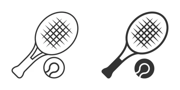 Tennis Racket Icon Flat Style Gaming Racquet Vector Illustration Isolated — Stok Vektör