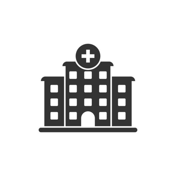 Hospital Building Icon Flat Style Medical Clinic Vector Illustration Isolated — Wektor stockowy