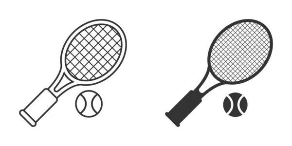 Tennis Racket Icon Flat Style Gaming Racquet Vector Illustration Isolated — Vetor de Stock