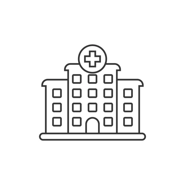 Hospital Building Icon Flat Style Medical Clinic Vector Illustration Isolated — Stock vektor