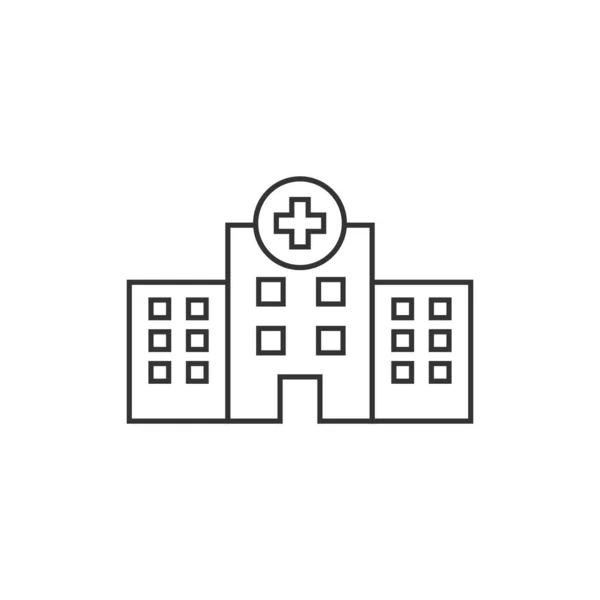 Hospital Building Icon Flat Style Medical Clinic Vector Illustration Isolated — Stockvector