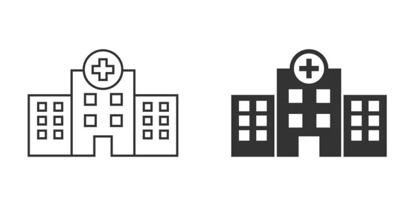 Hospital Building Icon Flat Style Medical Clinic Vector Illustration Isolated — Stock vektor
