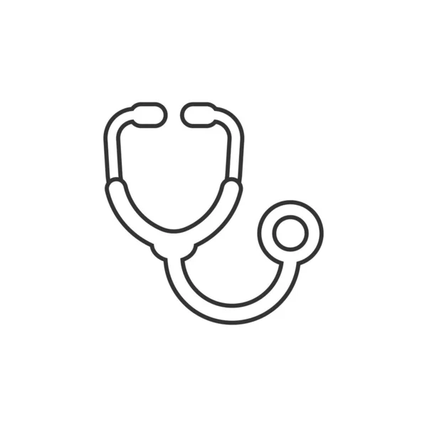 Stethoscope Icon Flat Style Heart Diagnostic Vector Illustration Isolated Background — Διανυσματικό Αρχείο
