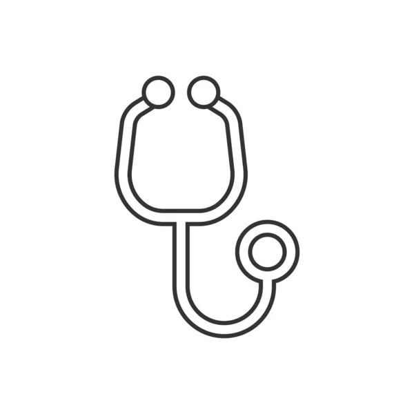 Stethoscope Icon Flat Style Heart Diagnostic Vector Illustration Isolated Background — Διανυσματικό Αρχείο