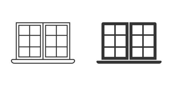 Fenstersymbol Flachen Stil Casementvektorillustration Auf Isoliertem Hintergrund Haus Interieur Zeichen — Stockvektor