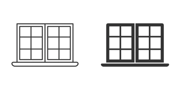 Icono Ventana Estilo Plano Ilustración Vectorial Del Casement Sobre Fondo — Vector de stock