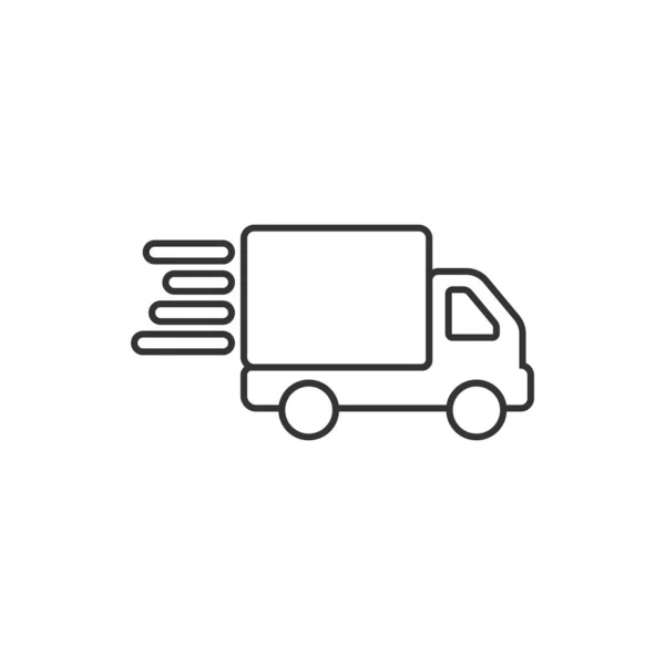 Envío Icono Rápido Estilo Plano Ilustración Vectores Camiones Reparto Sobre — Archivo Imágenes Vectoriales