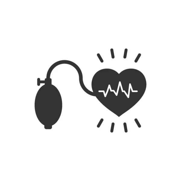 Arterial Blood Pressure Icon Flat Style Heartbeat Monitor Vector Illustration — Stock Vector