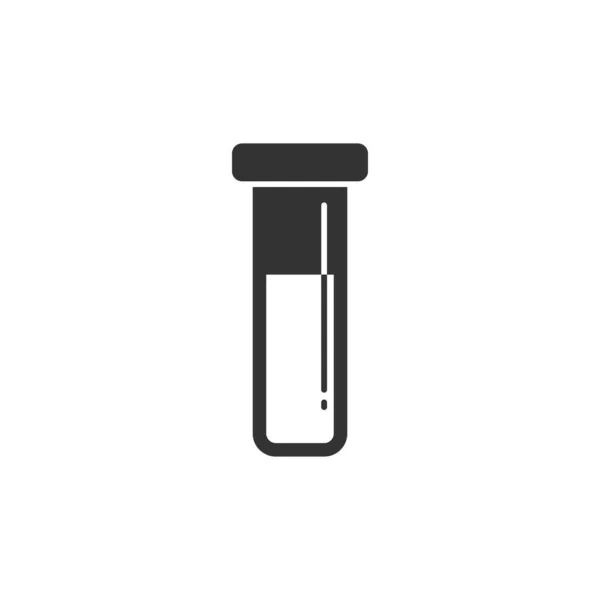 Blood Test Tube Icon Flat Style Laboratory Flask Vector Illustration — Stock Vector
