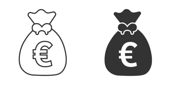 Pengar Väska Ikon Platt Stil Moneybag Vektor Illustration Isolerad Bakgrund — Stock vektor