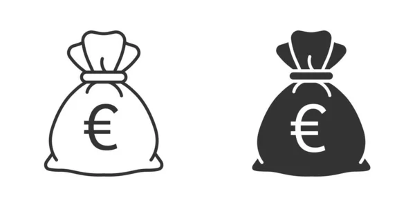 Ikona Tašky Peníze Plochém Stylu Moneybag Vektorové Ilustrace Izolovaném Pozadí — Stockový vektor