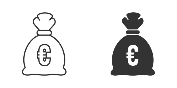 Pengar Väska Ikon Platt Stil Moneybag Vektor Illustration Isolerad Bakgrund — Stock vektor