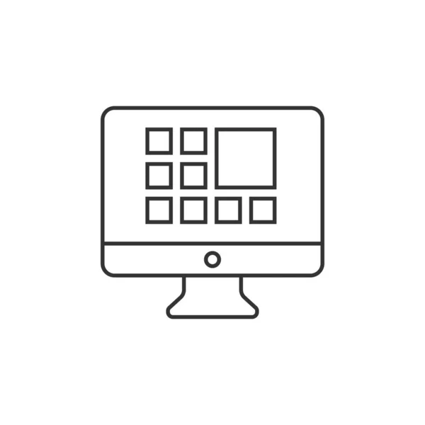 Προσωπικός Υπολογιστής Επίπεδο Στυλ Desktop Διανυσματική Απεικόνιση Απομονωμένο Φόντο Οθόνη — Διανυσματικό Αρχείο