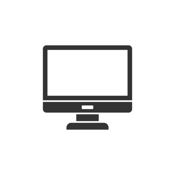 Personal Computer Flachen Stil Desktop Vektordarstellung Auf Isoliertem Hintergrund Geschäftskonzept — Stockvektor
