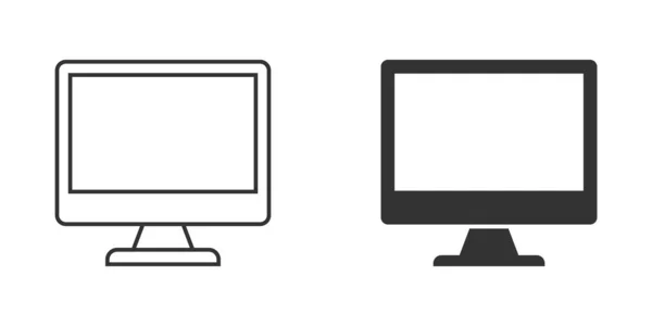 个人计算机采用平板式 独立背景下的桌面Pc矢量图解 监视器显示标志业务概念 — 图库矢量图片