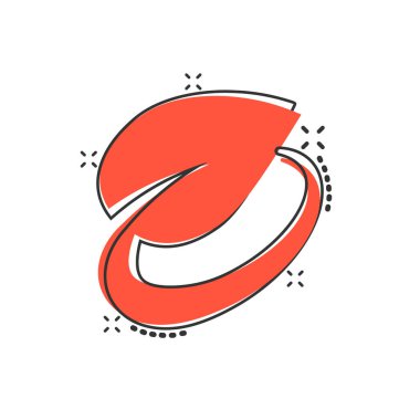 Çizgi roman tarzında bir yaprak simgesi. Beyaz izole arkaplanda bitki karikatürü vektör çizimi. Çiçek sıçrama efekti işaret işi konsepti.