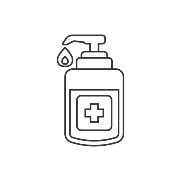 Icono Desinfectante Manos Estilo Plano Ilustración Del Vector Antiséptico Botella — Vector de stock