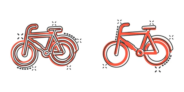 Icono Bicicleta Estilo Cómico Bicicleta Ejercicio Ilustración Vector Dibujos Animados — Archivo Imágenes Vectoriales