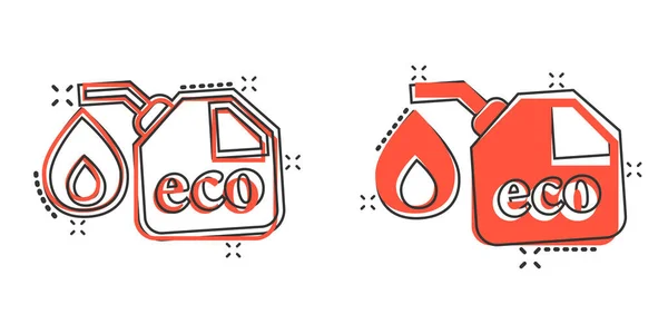 Ícone Lata Gasolina Estilo Cômico Gasolina Pode Desenho Animado Ilustração —  Vetores de Stock
