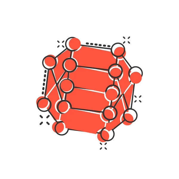 Ikona Molekuły Dna Komicznym Stylu Atom Ilustracja Wektor Kreskówki Białym — Wektor stockowy